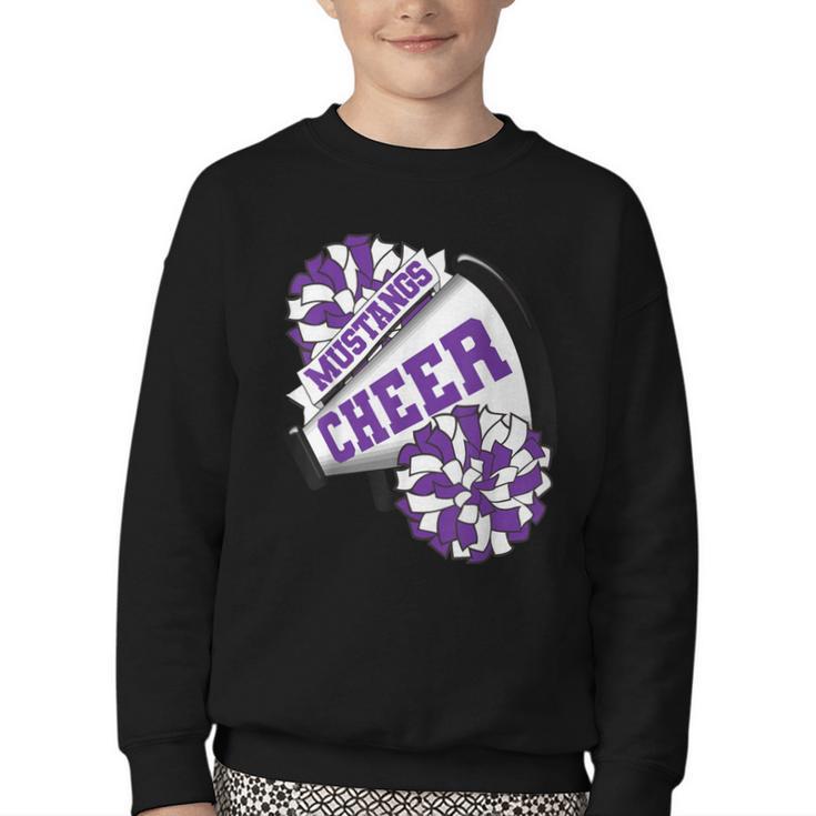 Mustangs Cheer Back To School Cheerleading Spirit P Youth Crewneck Sweatshirt