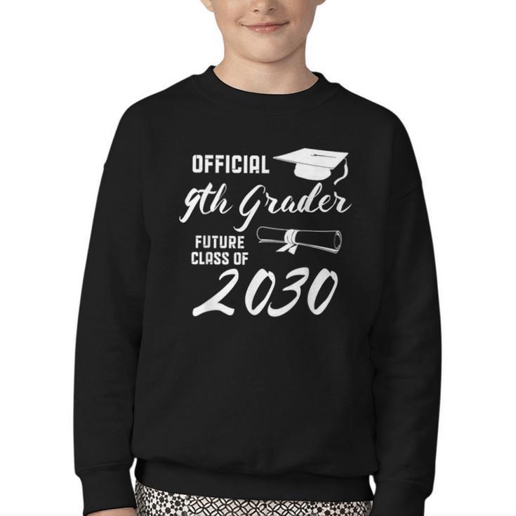 Official 9th Grader Future Class Of 2030 Back To School Youth Crewneck Sweatshirt