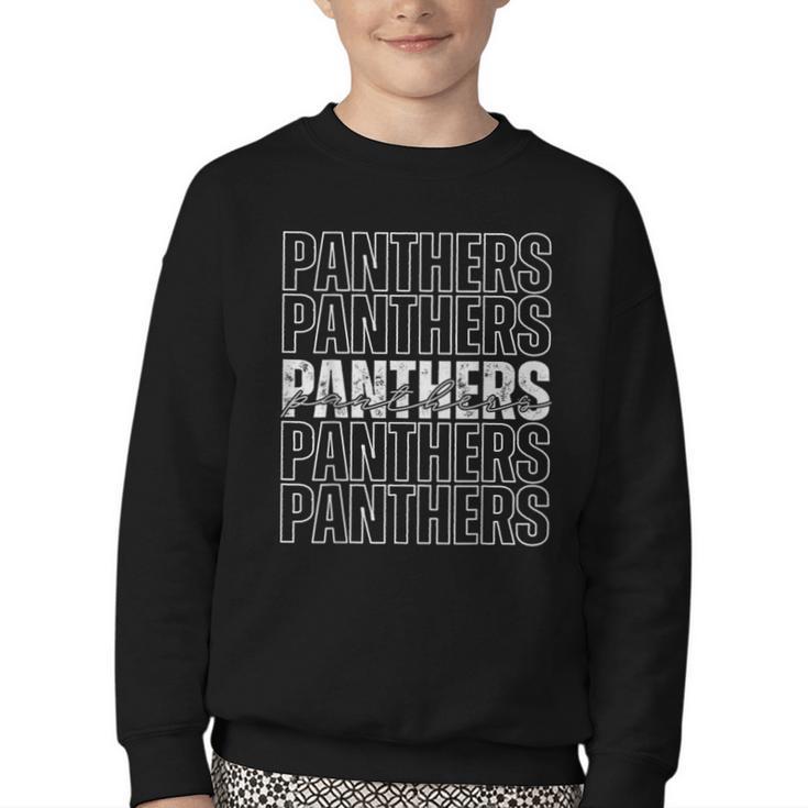 Panthers Mascot Back To School Spirit Sports Team Men Women Youth Crewneck Sweatshirt