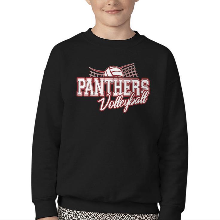 Panthers Volleyball Back To School Spirit M Youth Crewneck Sweatshirt