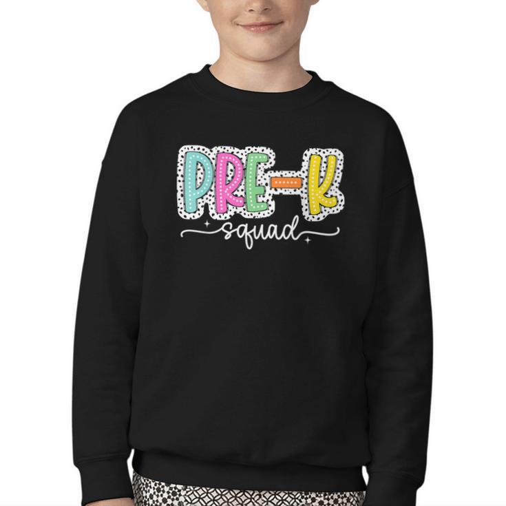 Pre-k Squad Back To School Dalmatian Dots Youth Crewneck Sweatshirt