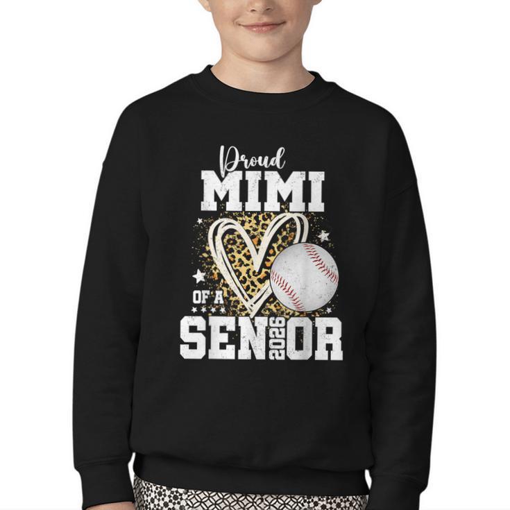 Proud Mimi Of A 2026 Senior Baseball Graduation Leopard Youth Crewneck Sweatshirt