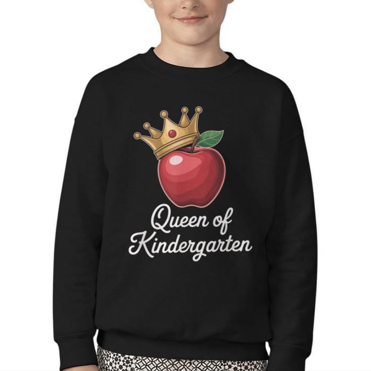 Queen Of Kindergarten Graduation Back To School Girl Youth Crewneck Sweatshirt