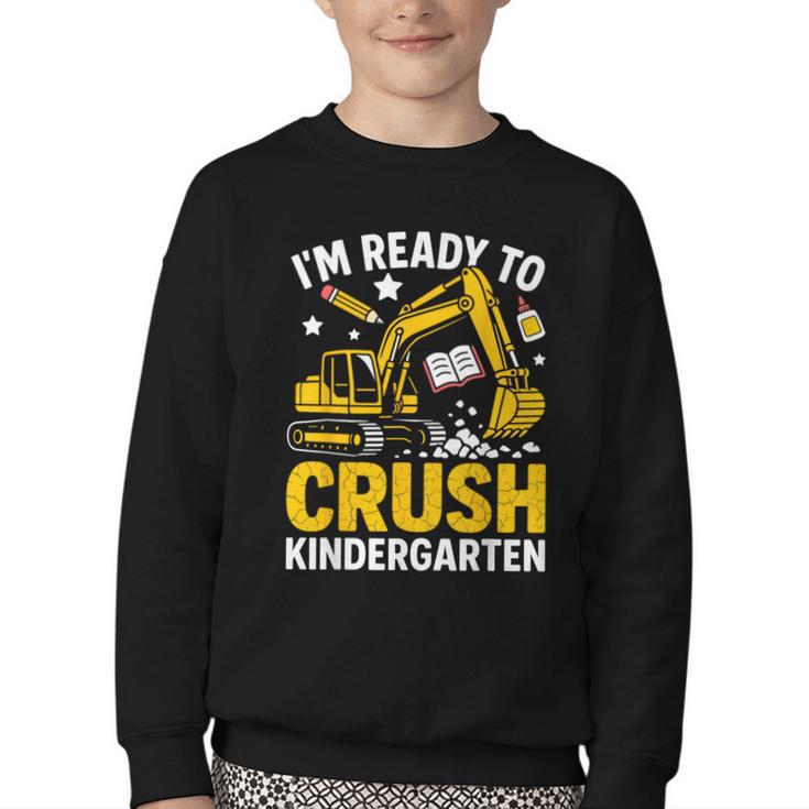 Im Ready To Crush Kindergarten Boys Back To School Youth Crewneck Sweatshirt