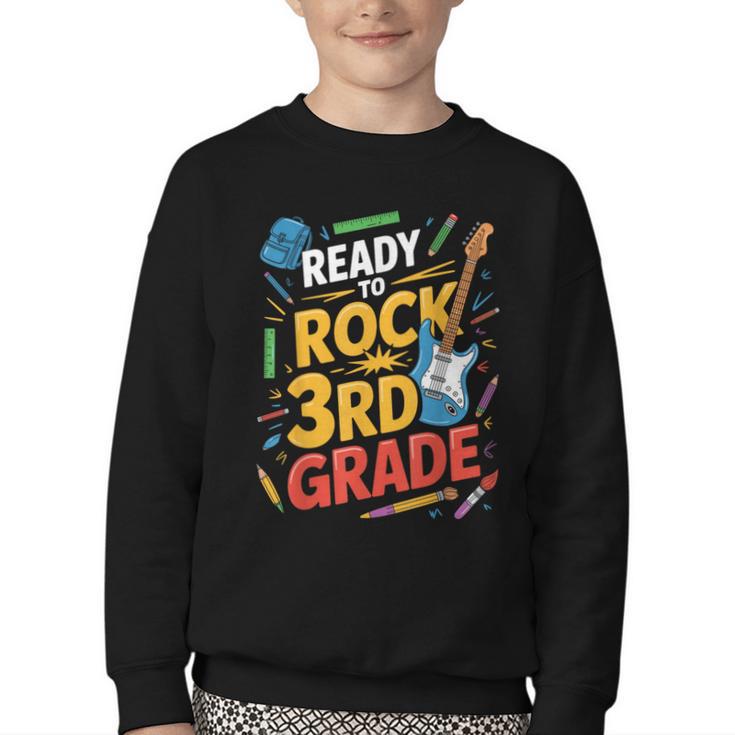 Ready To Rock 3rd Grade Music Back To School Youth Crewneck Sweatshirt