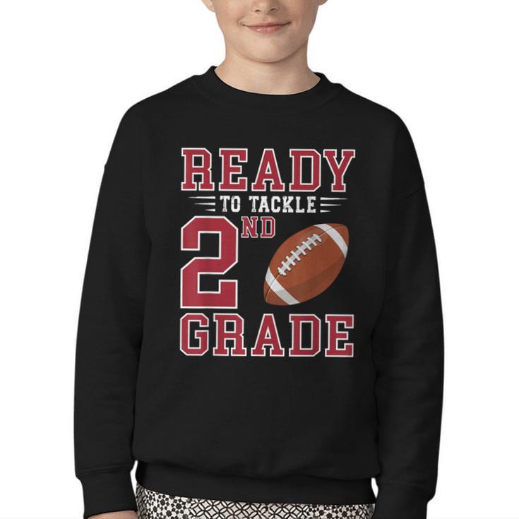 Ready To Tackle 2nd Grade Back To School First Day Of School Youth Crewneck Sweatshirt