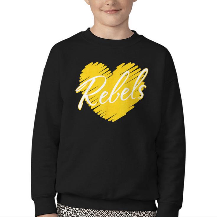 Rebels Heart Back To School Spirit GY Youth Crewneck Sweatshirt