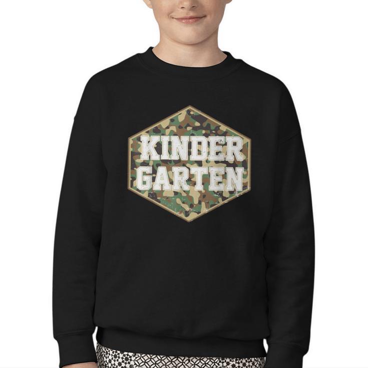Retro Back To School Boys Old Camo Kindergarten Youth Crewneck Sweatshirt