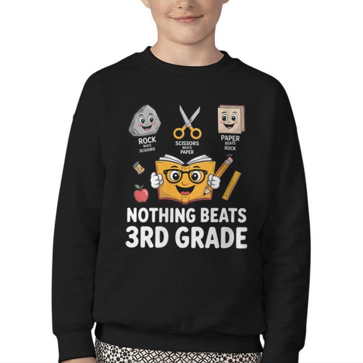 Rock Scissor Paper Nothing Beats 3rd Grade Back To School Youth Crewneck Sweatshirt Rock Scissor Paper Nothing Beats 3rd Grade Back To School Youth Crewneck Sweatshirt