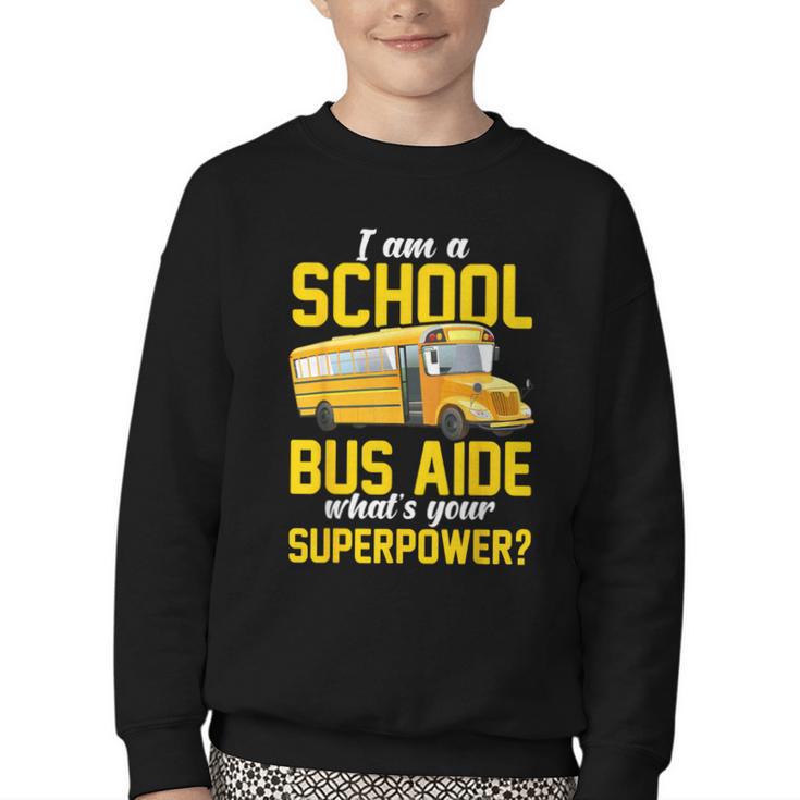 School Bus Aide Back To School Transport Bus Aide Youth Crewneck Sweatshirt
