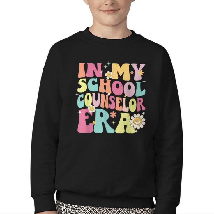 In My School Counselor Era Retro Back To School Counseling Youth Crewneck Sweatshirt