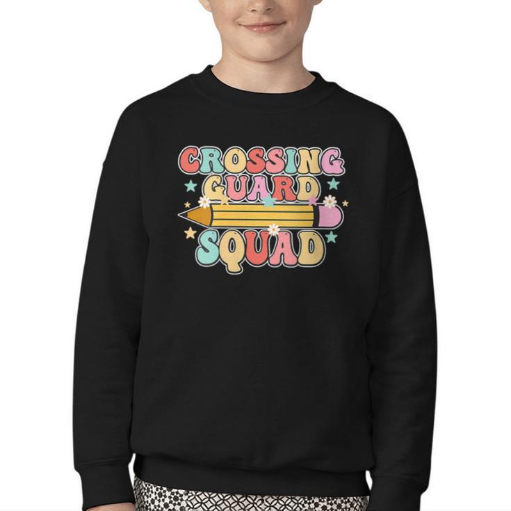School Crossing Guard Retro Back To School Cool Appreciation Youth Crewneck Sweatshirt