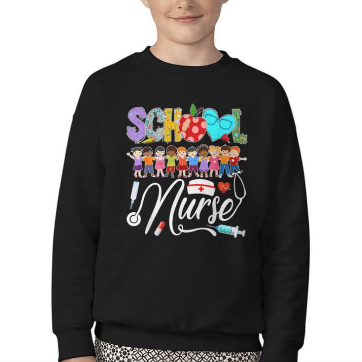 School Nurse Back To School First Day Of School Women Youth Crewneck Sweatshirt
