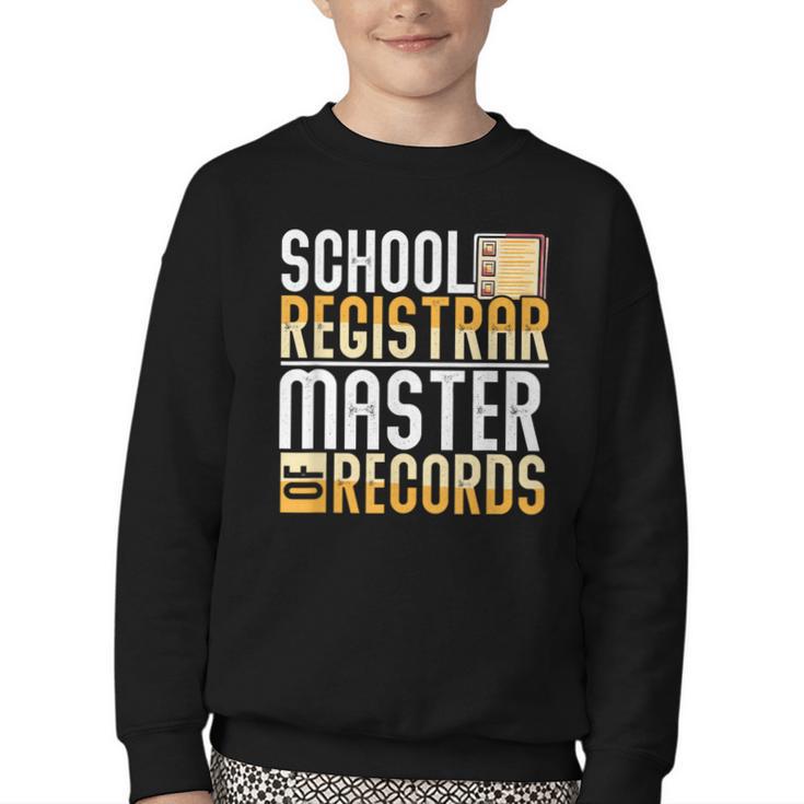 School Registrar Appreciation Back To School Registrar Youth Crewneck Sweatshirt