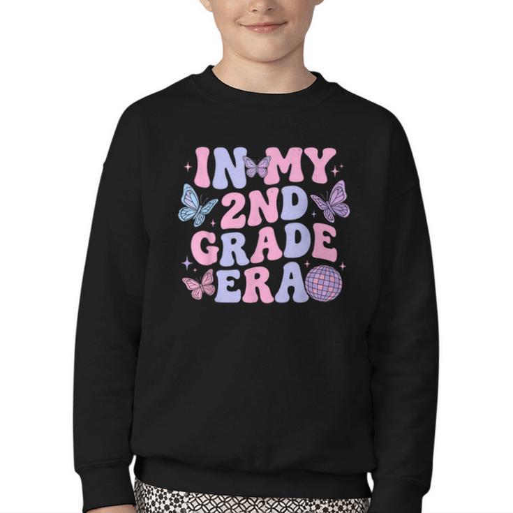In My Second 2nd Grade Era Groovy Back To School Students Youth Crewneck Sweatshirt