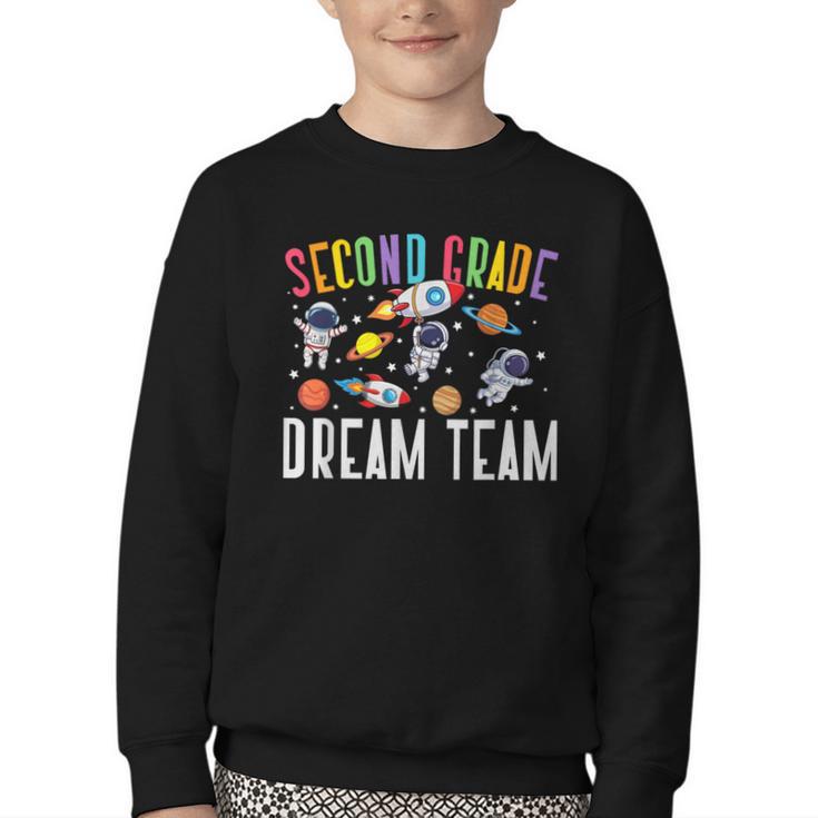 Second Grade Dream Team Astronaut 2nd Grade Back To School Youth Crewneck Sweatshirt