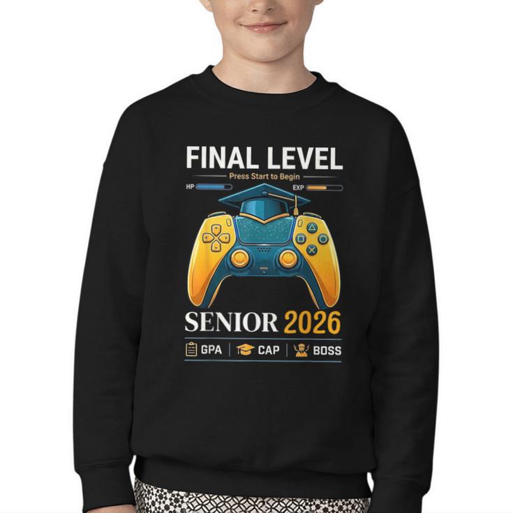 Senior Class Of 2026 Back To School Gamer Boys Senior 2026 Youth Crewneck Sweatshirt Senior Class Of 2026 Back To School Gamer Boys Senior 2026 Youth Crewneck Sweatshirt