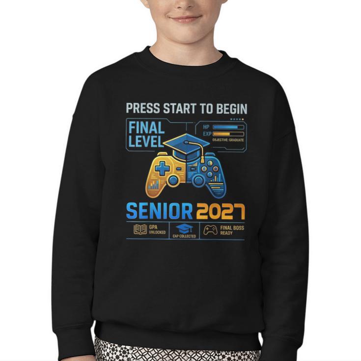 Senior Class Of 2027 Back To School Gamer Boys Senior 2027 Youth Crewneck Sweatshirt Senior Class Of 2027 Back To School Gamer Boys Senior 2027 Youth Crewneck Sweatshirt