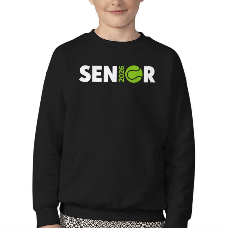 Senior Tennis 2026 Class Of 2026 Graduate Back To School Fun Youth Crewneck Sweatshirt