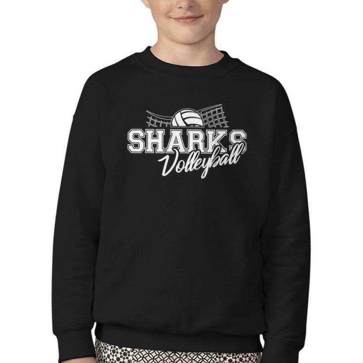 Sharks Volleyball Back To School Spirit Youth Crewneck Sweatshirt