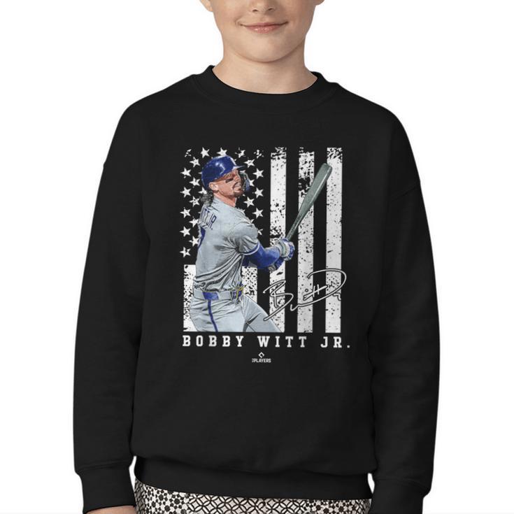 Show Your Pride Bobby WITT Jr Kansas City Baseball MLBPA Youth Crewneck Sweatshirt