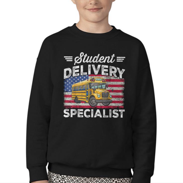 Students Delivery Specialist Back To School Bus Driver Youth Crewneck Sweatshirt