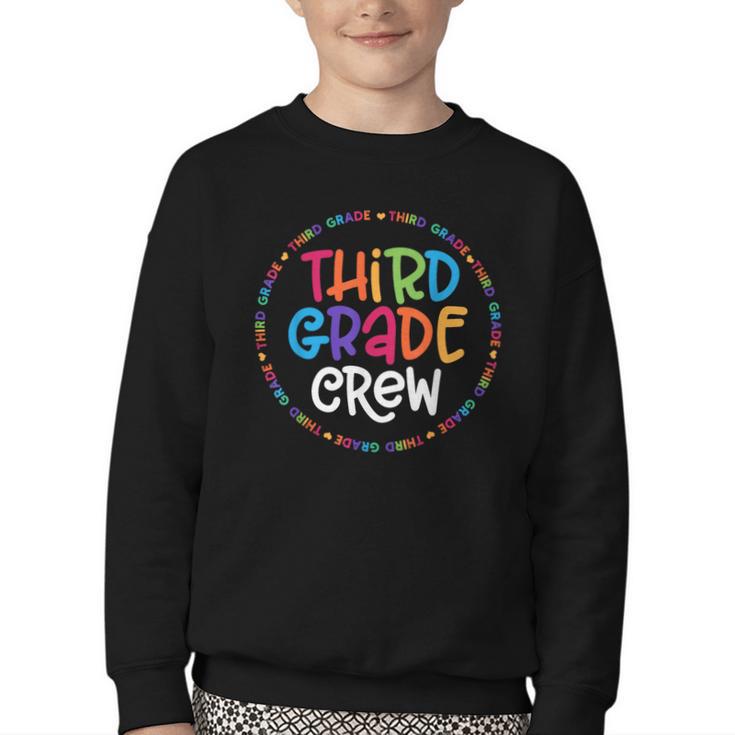 Third Grade Crew Back To School Matching Tee For 3rd Grade Youth Crewneck Sweatshirt