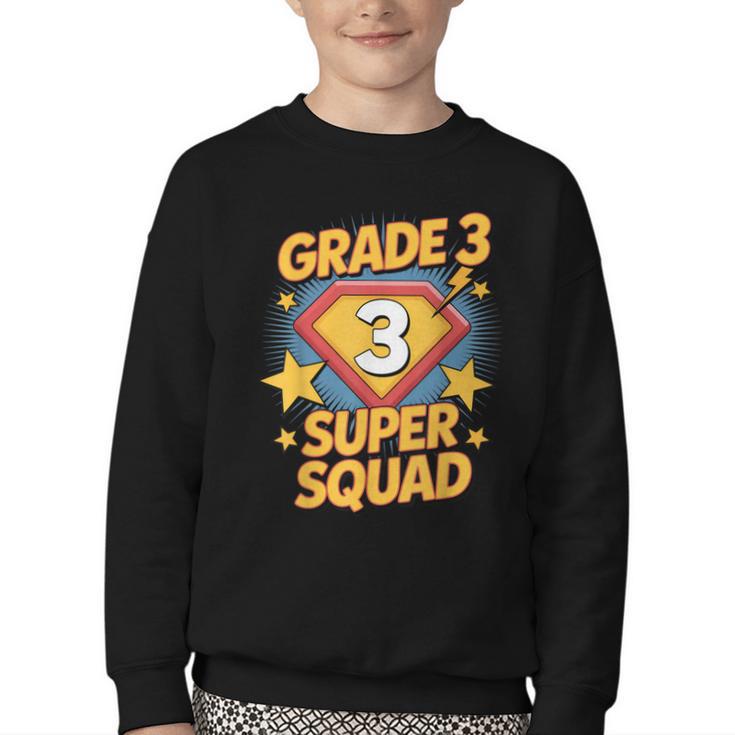 Third Grade Superhero Squad 3rd Year Kids Back To School Youth Crewneck Sweatshirt