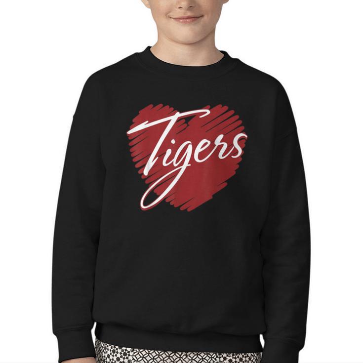 Tigers Heart Back To School Spirit M Youth Crewneck Sweatshirt
