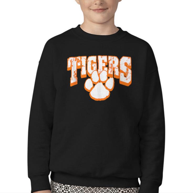Tigers School Spirit Back To School O Youth Crewneck Sweatshirt