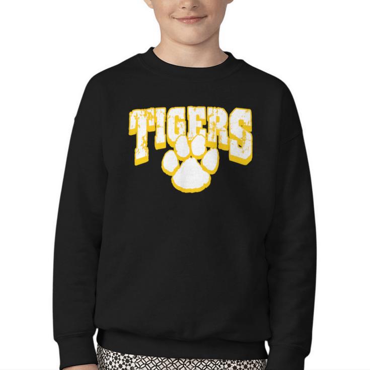 Tigers School Spirit Back To School Y Youth Crewneck Sweatshirt