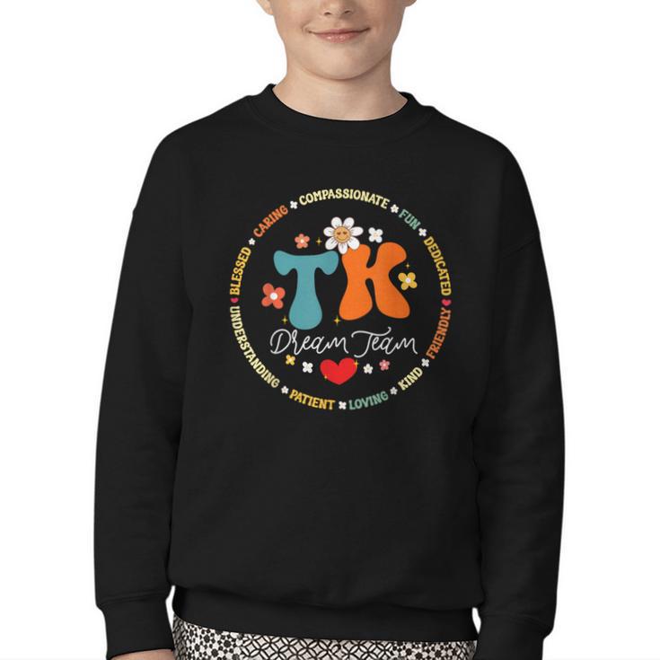 TK Dream Team Squad Transitional-Kindergarten Back To School Youth Crewneck Sweatshirt