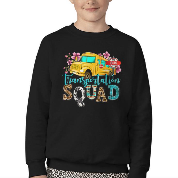 Transportation Squad Bus Driver School Bus Back To School Youth Crewneck Sweatshirt