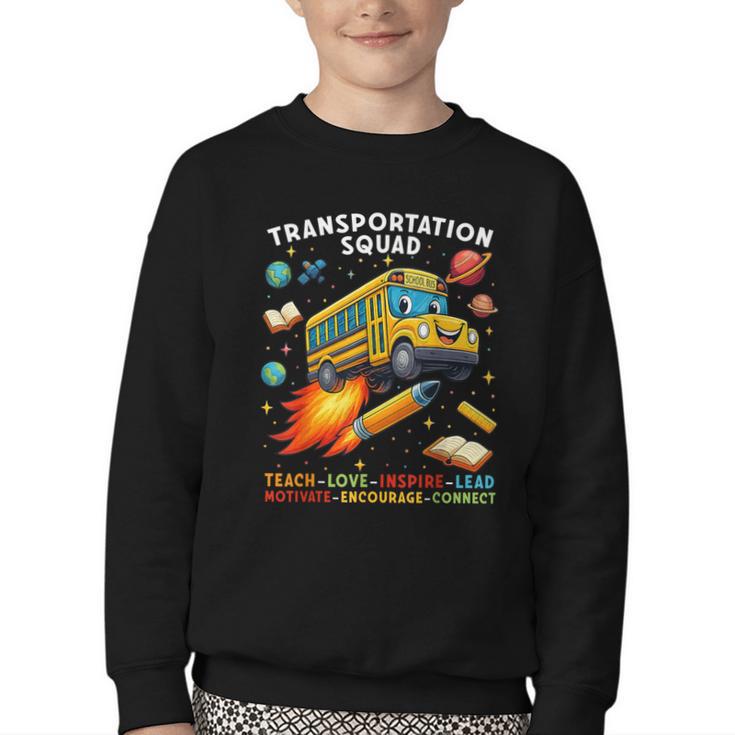 Transportation Squad School Bus Driver Back To School Youth Crewneck Sweatshirt