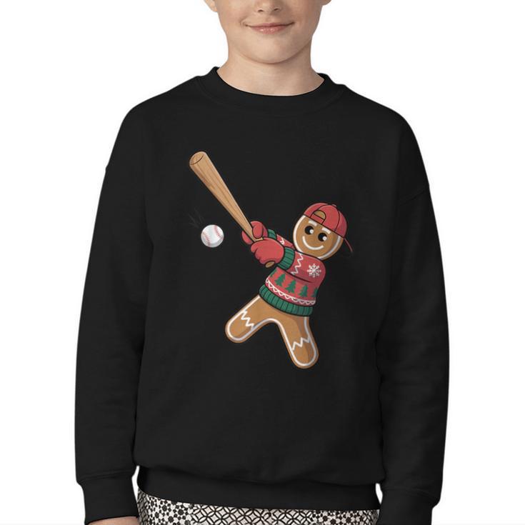 Ugly Christmas Sweater Gingerbread Baseball Toddler Kids Youth Crewneck Sweatshirt