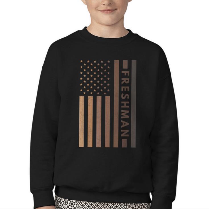 USA Flag Freshman 9th Ninth Grade Back To School Juneteenth Youth Crewneck Sweatshirt USA Flag Freshman 9th Ninth Grade Back To School Juneteenth Youth Crewneck Sweatshirt