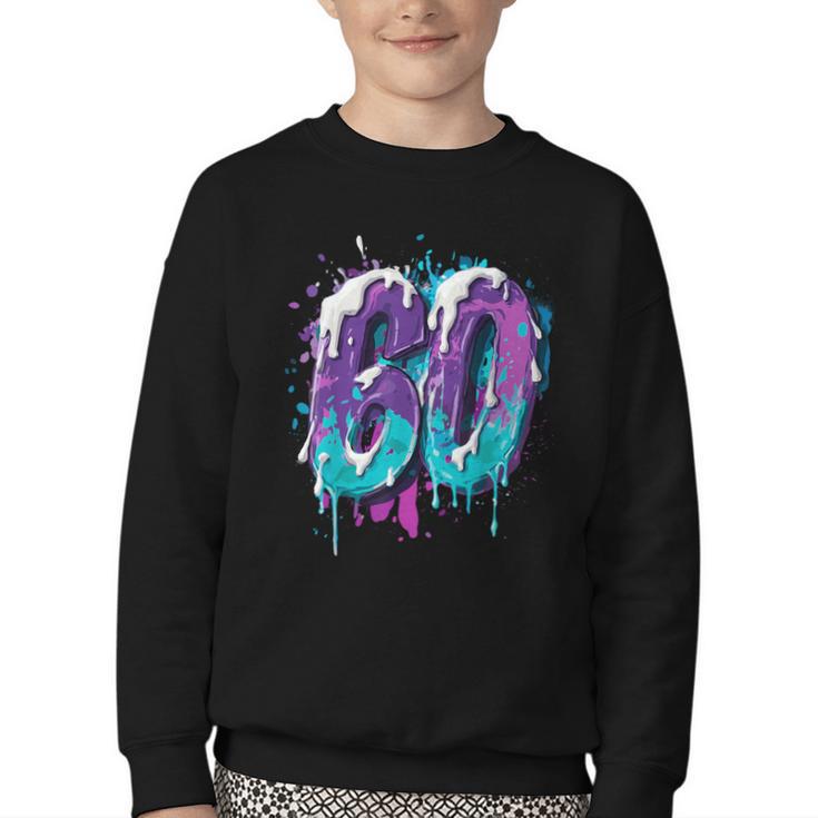 Vintage Baseball 60 Number Youth Crewneck Sweatshirt