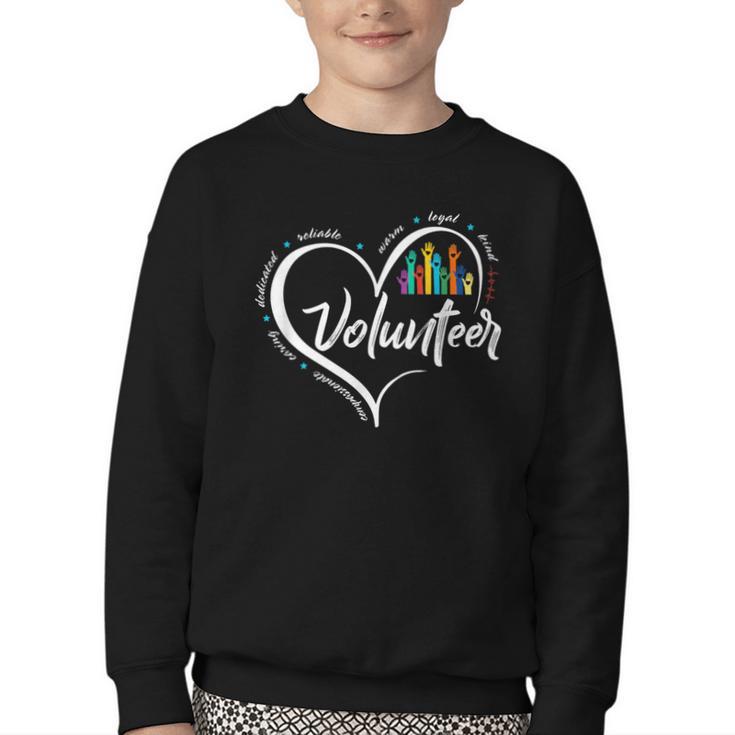 Volunteer Heart Back To School Art Vintage Youth Crewneck Sweatshirt
