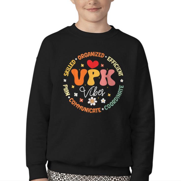 VPK Vibes First Day Of Back To School Appreciation Week Youth Crewneck Sweatshirt