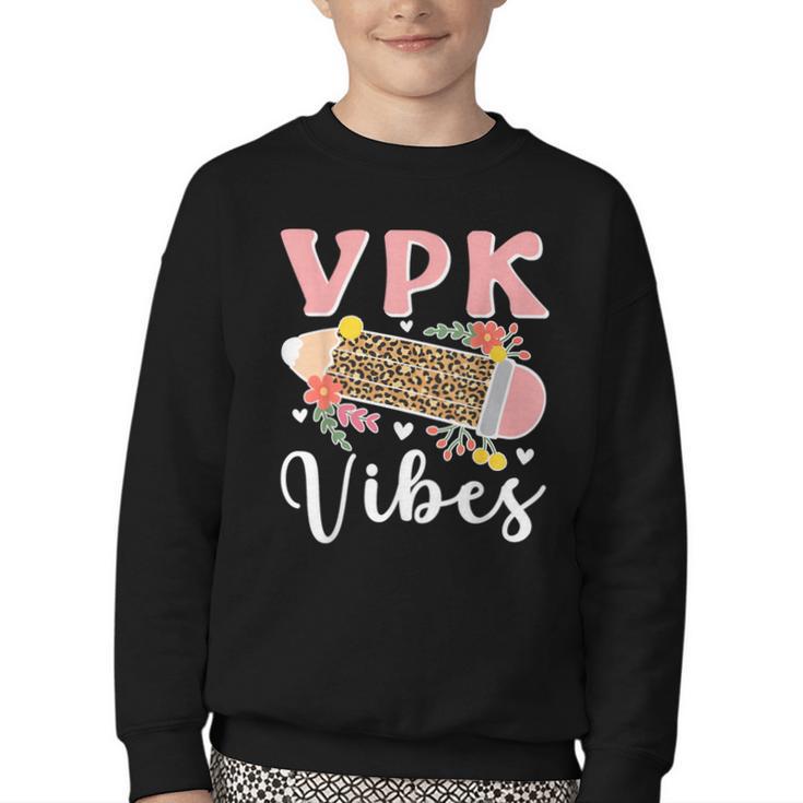 VPK Vibes First Day Of VPK Back To School Youth Crewneck Sweatshirt