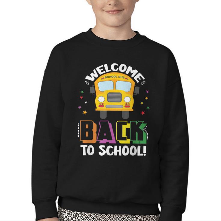Welcome Back To School Bus Driver First Day Of School Youth Crewneck Sweatshirt