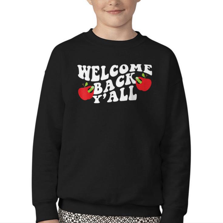 Welcome Back To School Happy First Day Of School 2025 2026 Youth Crewneck Sweatshirt