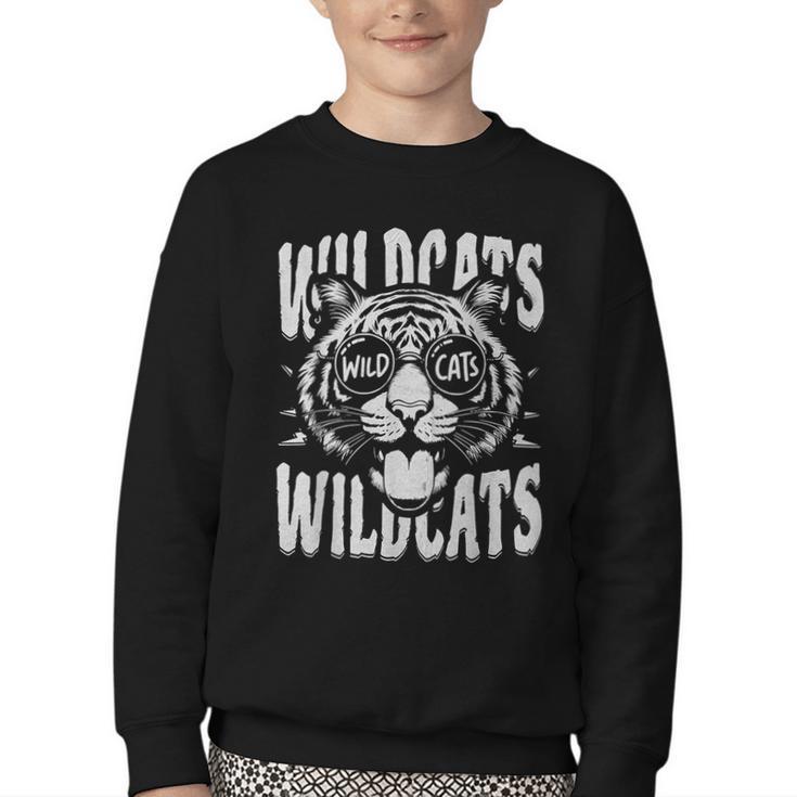 Wildcats School Sports Fan Team Spirit Back To School Youth Crewneck Sweatshirt