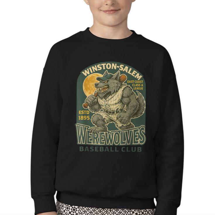 Winston-Salem Werewolves Minor League Baseball Club Youth Crewneck Sweatshirt