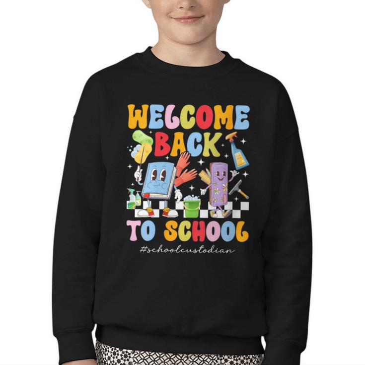 Women's Back To School Custodian First Day Of School Custodian Youth Crewneck Sweatshirt