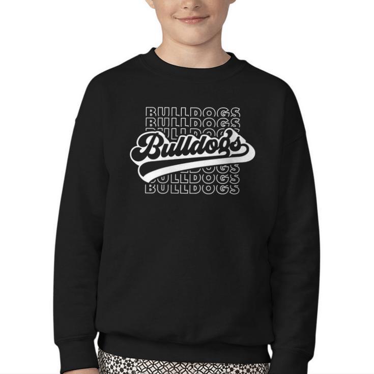 Women's Bulldogs High School Spirit Fan Team Bulldog Back To School Youth Crewneck Sweatshirt