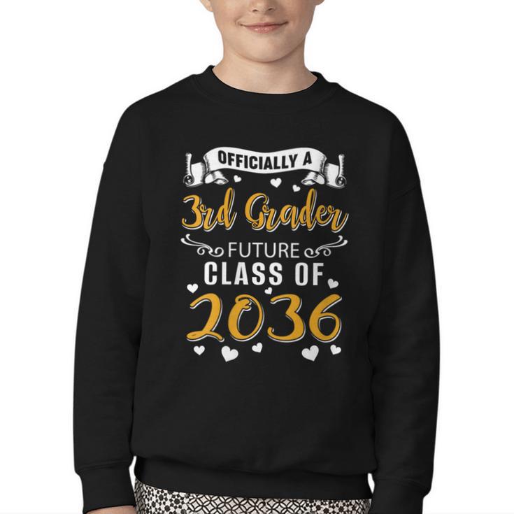 Women's Officially a 3rd Grader Future Class Of 2036 Back To School Youth Crewneck Sweatshirt