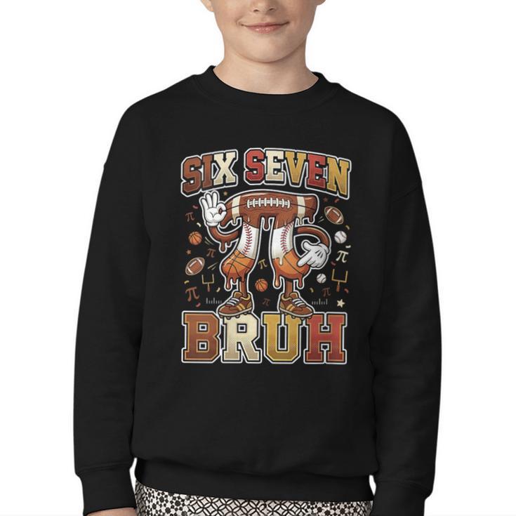Women's Six Seven 67 Happy Pi Day 314 Football Basketball Baseball Youth Crewneck Sweatshirt