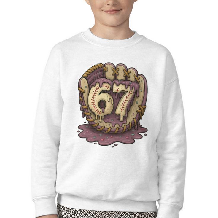67 Ice Cream Drip Six Seven Baseball Premium Tri-Blend Youth Crewneck Sweatshirt