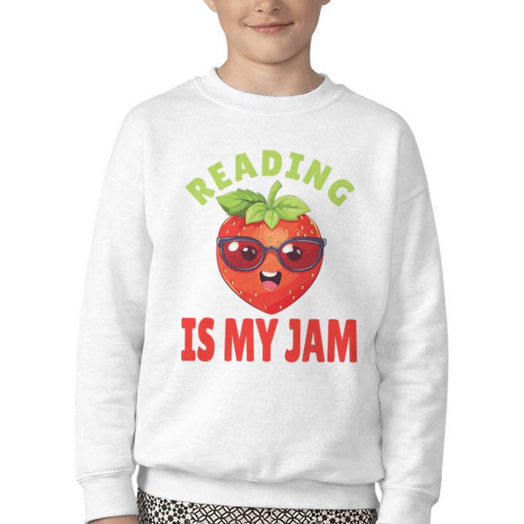 Back To School Reading Is My Jam School Librarian Premium Tri-Blend Youth Crewneck Sweatshirt